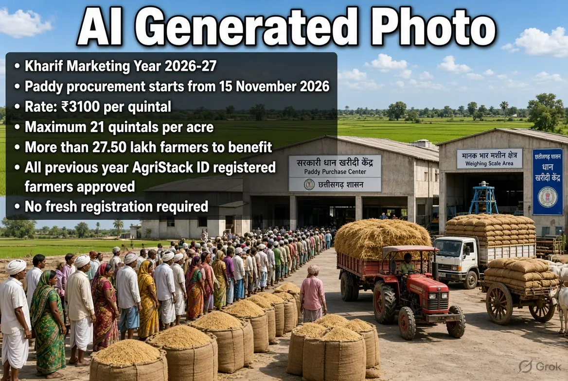 AI Generated Photo- धान खरीदी केन्द्र