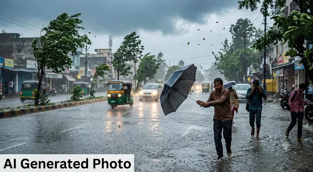 तेज बारिश- AI Generated Photo