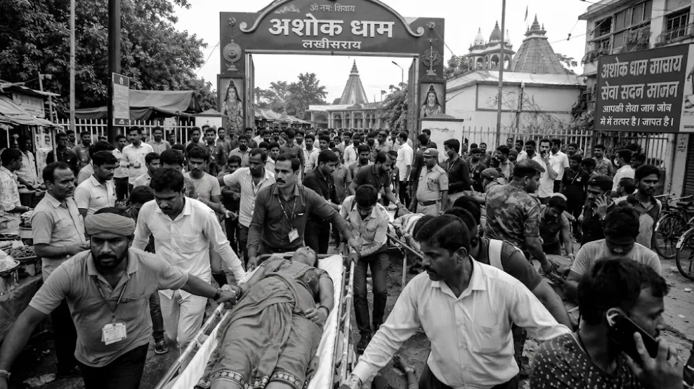 लखीसराय के अशोक धाम मंदिर में भगदड़ 