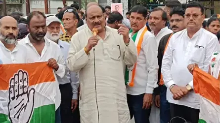 कांग्रेस का प्रदर्शन-कोरबा
