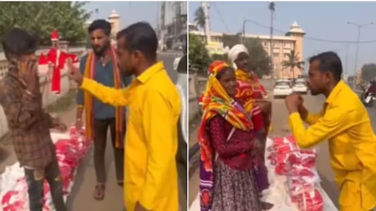 सान्ताक्लाज टोपी विक्रेता